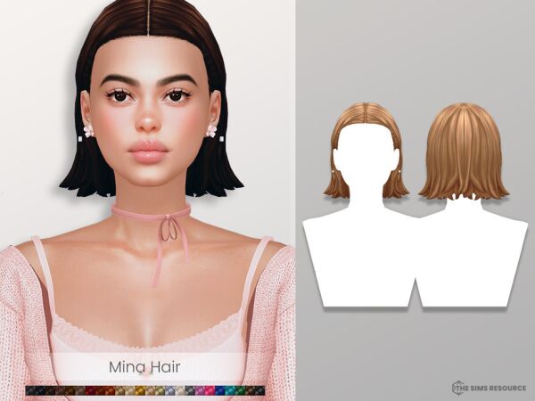 Mina Hair for Adults by MSQSIMS 1 Mina Hair for Adults by MSQSIMS Sims 4 CC