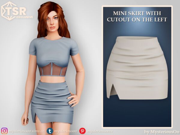 Stylish Mini Skirt with Cutout 1 Stylish Mini Skirt with Cutout Sims 4 CC