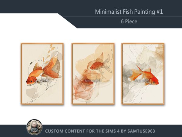 Minimalist Fish Painting #1 Extra A Samtuse963 1 Minimalist Fish Painting #1 Extra A Samtuse963 Sims 4 CC