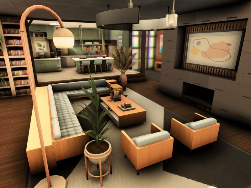 Stylish Modern Family House in The Sims 4 sims 4 cc modern family house no cc by plumbobkingdom 6