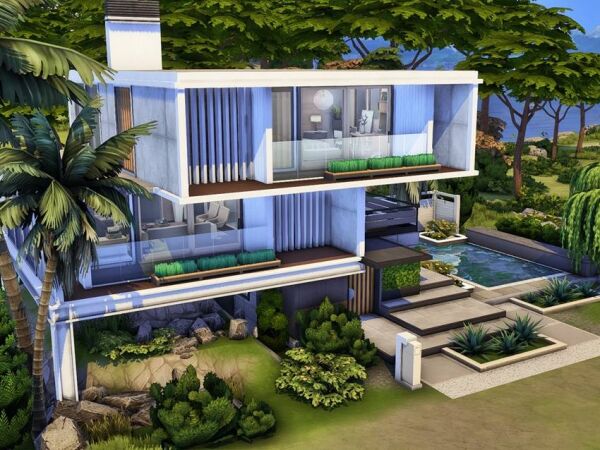 Stunning Modern Hill House 1 Stunning Modern Hill House Sims 4 CC