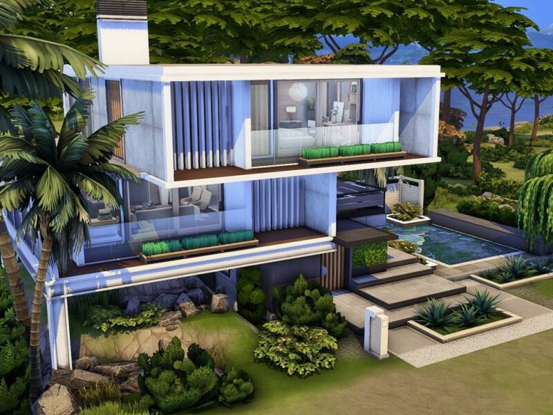 Stunning Modern Hill House 2 sims 4 cc modern hill house 1 by raysims9 2
