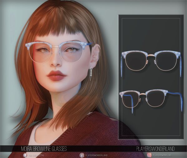 Moira Browline Glasses - Stylish Accessory 1 Moira Browline Glasses – Stylish Accessory Sims 4 CC