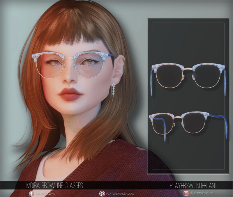 Moira Browline Glasses - Stylish Accessory 2 sims 4 cc moira browline glasses by playerswonderland 2