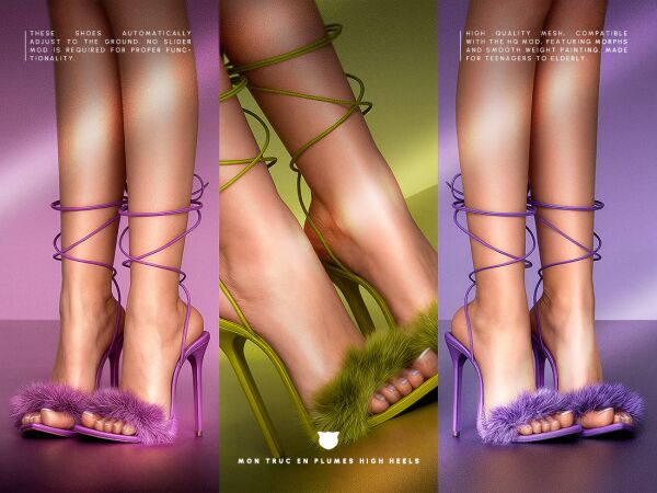 Feathered High Heels by Madcatsims 1 Feathered High Heels by Madcatsims Sims 4 CC