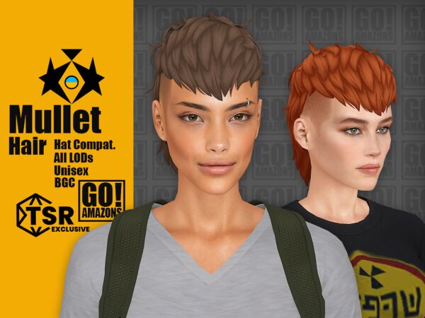 Mullet Hair by GoAmazons 1 Mullet Hair by GoAmazons Sims 4 CC