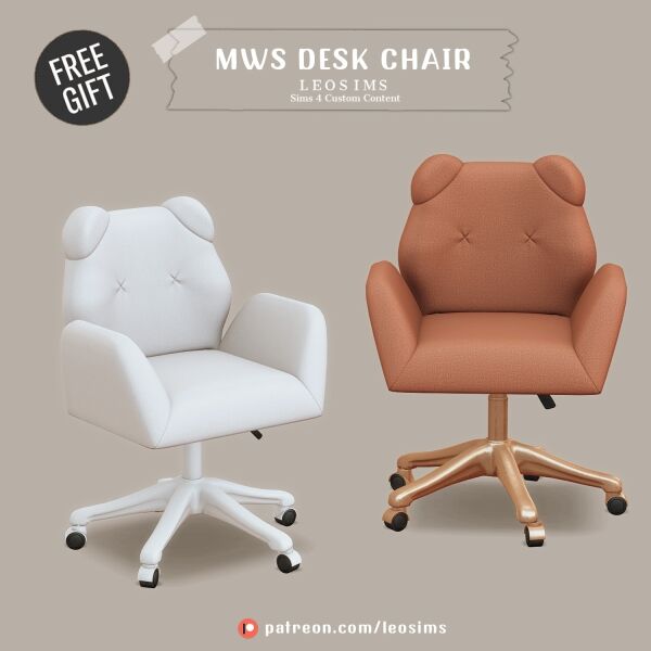 Stylish MWS Desk Chair for Your Workspace 1 Stylish MWS Desk Chair for Your Workspace Sims 4 CC
