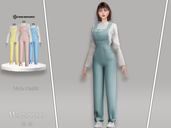 Stylish Myla Outfit for Female Sims 1 Stylish Myla Outfit for Female Sims Sims 4 CC