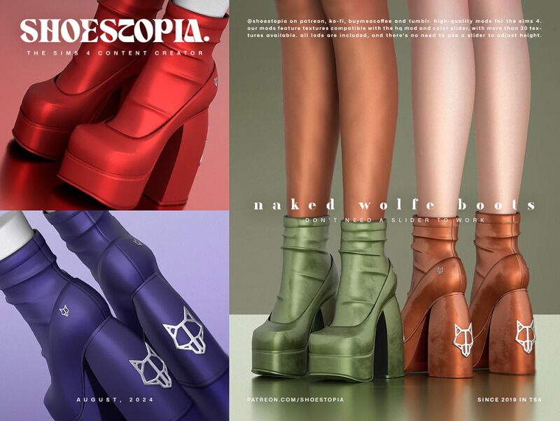 Naked Wolfe Spice Heeled Boots 2 sims 4 cc naked wolfe spice heeled boots 2