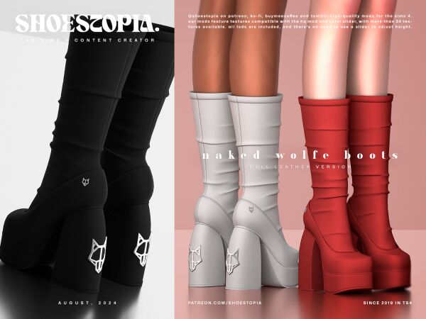 Stylish Knee-Thigh Heeled Boots for The Sims 4 1 Stylish Knee-Thigh Heeled Boots for The Sims 4 Sims 4 CC