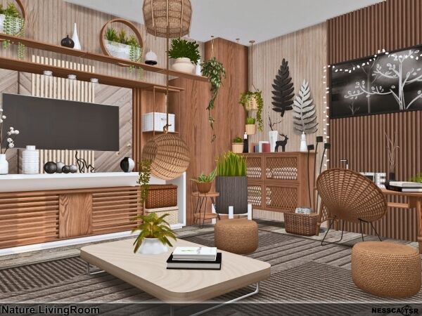 Nature Living Room 1 Nature Living Room Sims 4 CC