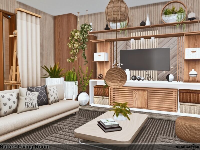 Nature Living Room 7 sims 4 cc nature living room 3