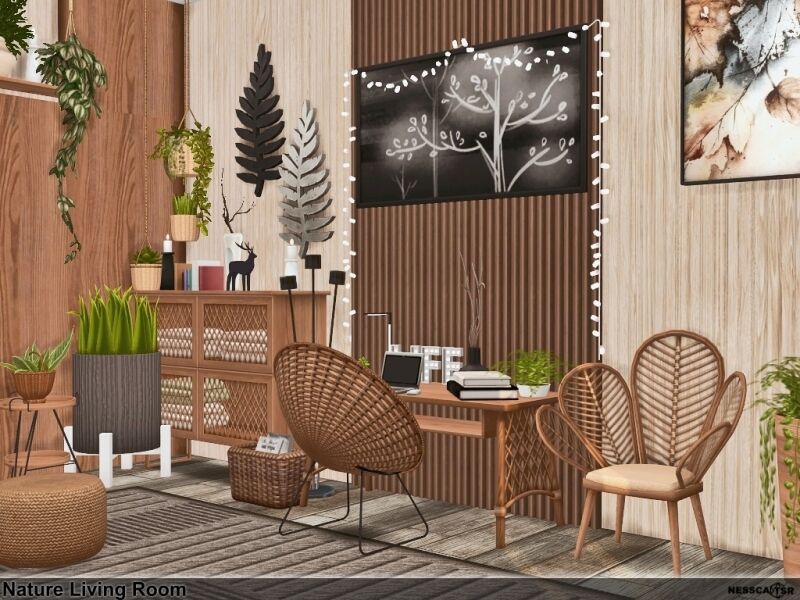 Nature Living Room 6 sims 4 cc nature living room 4