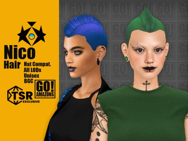 Nico Hair by GoAmazons 1 Nico Hair by GoAmazons Sims 4 CC