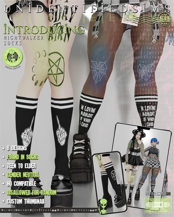 Nightwalker Socks 1 Nightwalker Socks Sims 4 CC