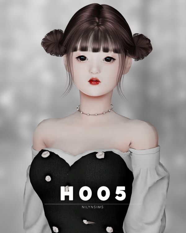 Nilyn Hair H005 1 Nilyn Hair H005 Sims 4 CC