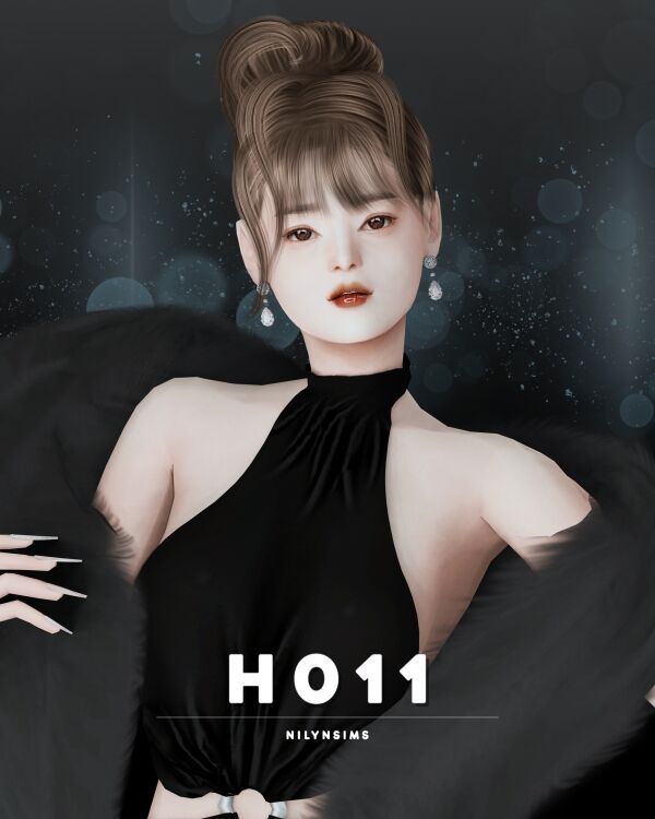 Nilyn Hair H011 1 Nilyn Hair H011 Sims 4 CC