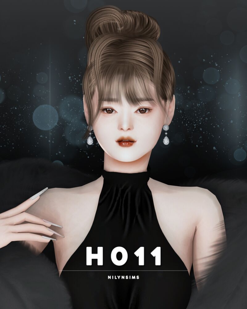 Nilyn Hair H011 2 sims 4 cc nilyn hair h011 2