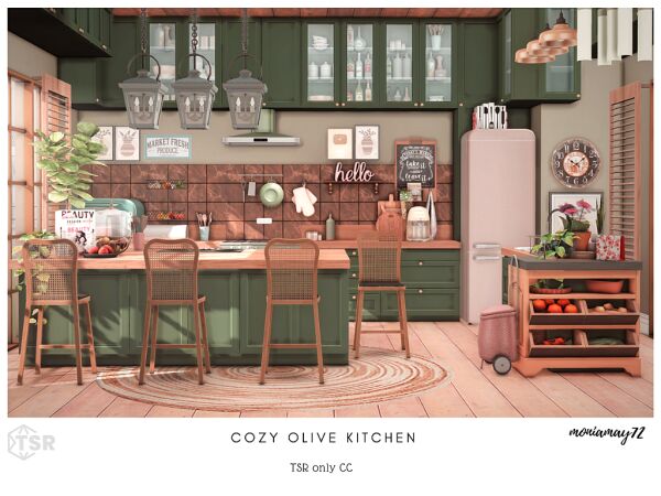 Charming Olive & Pink Laundry Room 9 sims 4 cc olive pink laundry room 9