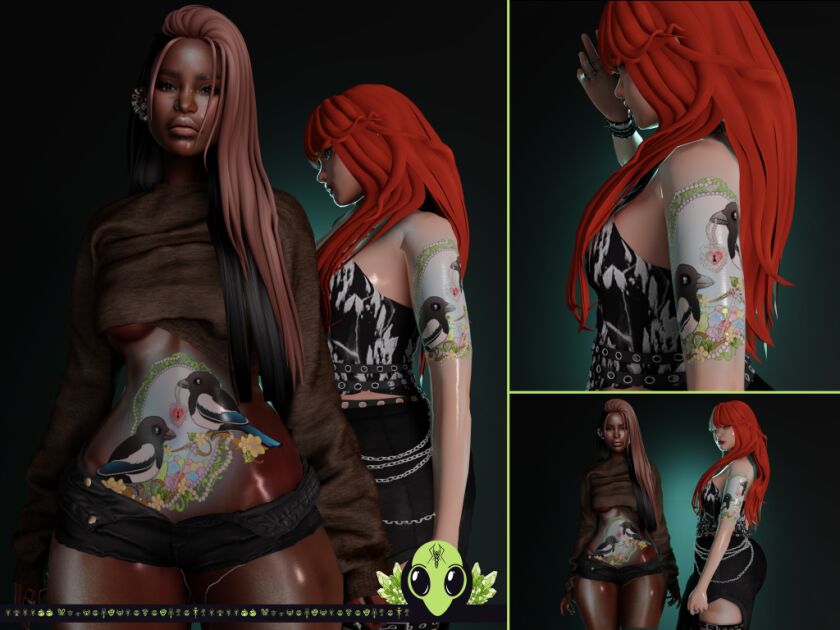 ONE For Sorrow Tattoo - TSR Exclusive 6 sims 4 cc one for sorrow tattoo tsr exclusive x1 colour x6 2
