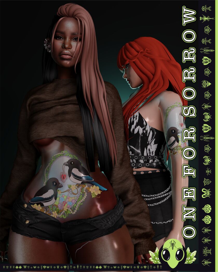 ONE For Sorrow Tattoo - TSR Exclusive 3 sims 4 cc one for sorrow tattoo tsr exclusive x1 colour x6 5