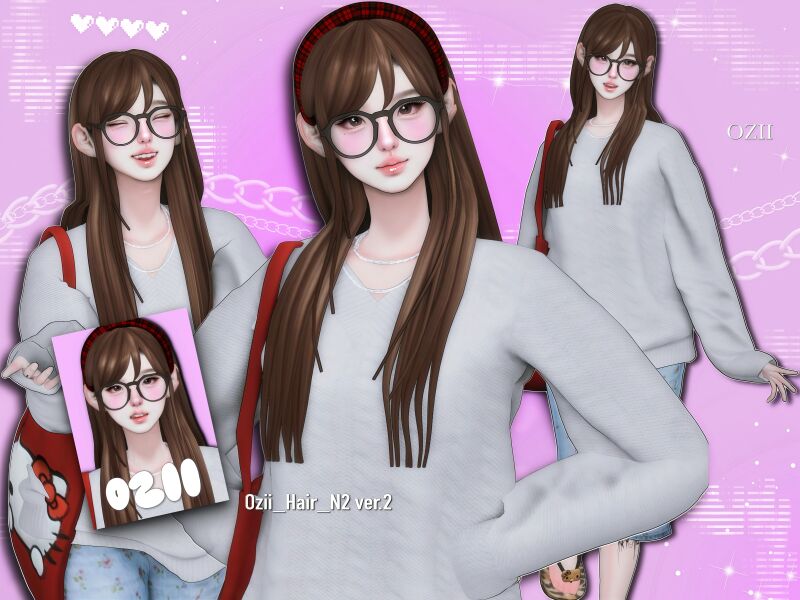 Ozii Hair N2 2 sims 4 cc ozii hair n2 2