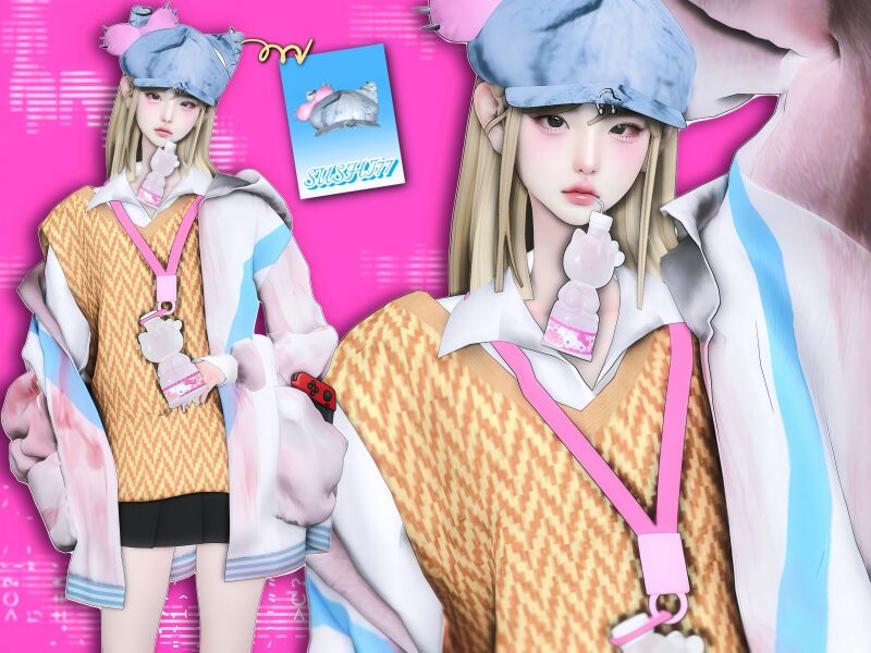 Ozii Hair N2 3 sims 4 cc ozii hair n2 3