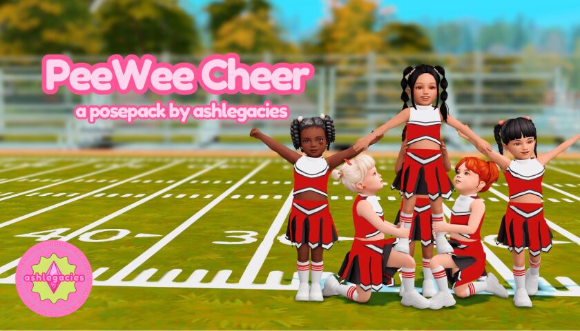 Peewee Cheer Posepack for Toddlers 1 Peewee Cheer Posepack for Toddlers Sims 4 CC