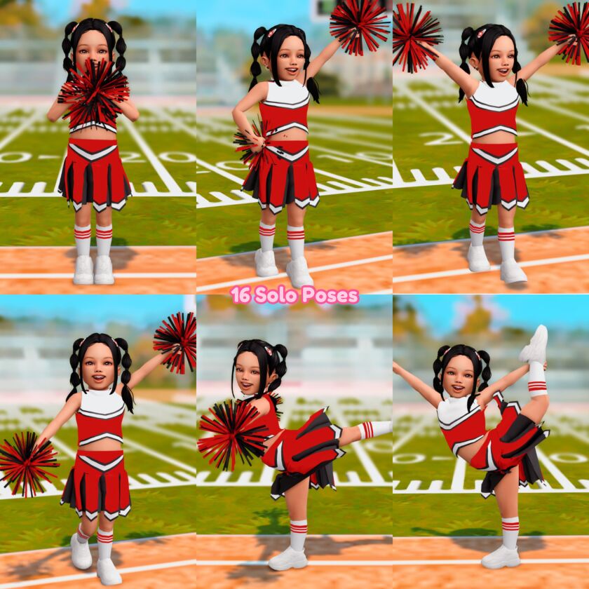 Peewee Cheer Posepack for Toddlers 4 sims 4 cc peewee cheer posepack 2