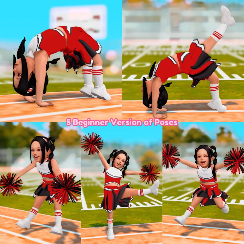 Peewee Cheer Posepack for Toddlers 3 sims 4 cc peewee cheer posepack 4