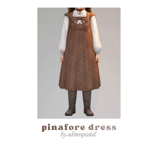 Stylish Pinafore Dress by Adrienpastel 1 Stylish Pinafore Dress by Adrienpastel Sims 4 CC