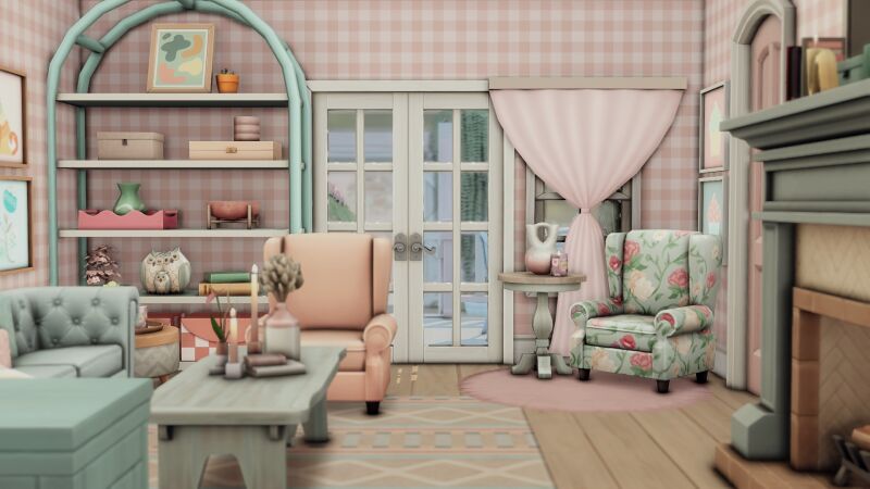Charming Pink Dollhouse by Bojanasimsyt 7 sims 4 cc pink house for a famous doll by bojanasimsyt 4