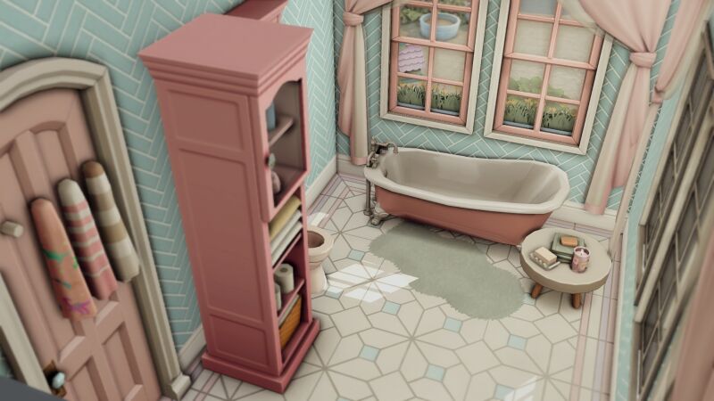 Charming Pink Dollhouse by Bojanasimsyt 6 sims 4 cc pink house for a famous doll by bojanasimsyt 5