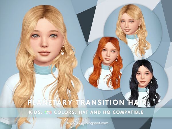 Planetary Transition Hair for Kids Sims 4 CC