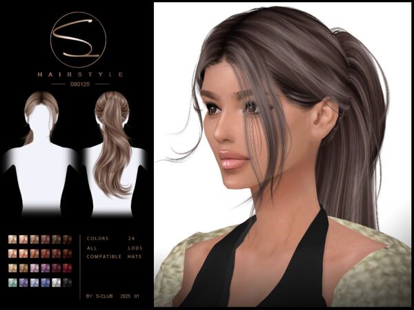 Stylish Ponytail Hairstyle for Sims 1 Stylish Ponytail Hairstyle for Sims Sims 4 CC