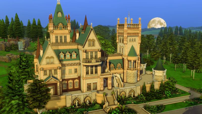Renaissance Castle: A Stunning Residential Marvel 6 sims 4 cc renaissance castle by plumbobkingdom 3