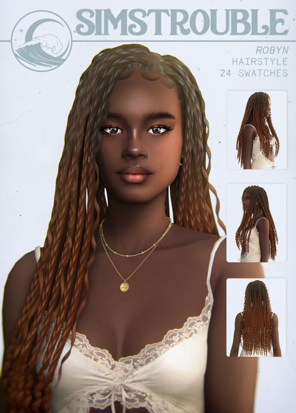 Robyn Hairstyle - 3 Stylish Versions 1 Robyn Hairstyle – 3 Stylish Versions Sims 4 CC