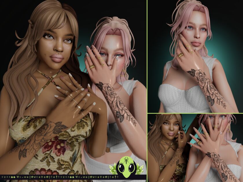 Rosie Tattoo - TSR Exclusive 6 sims 4 cc rosie tattoo tsr exclusive x1 colour x5 2