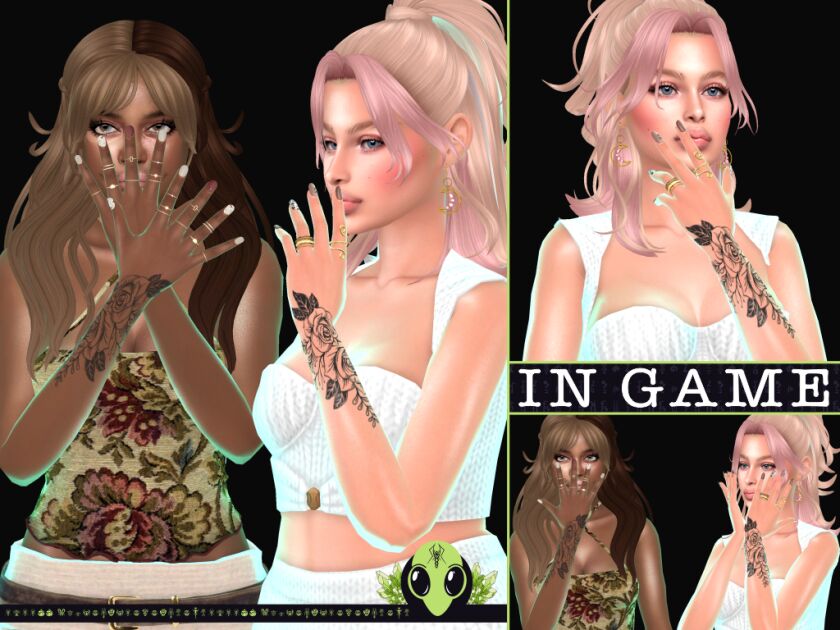 Rosie Tattoo - TSR Exclusive 4 sims 4 cc rosie tattoo tsr exclusive x1 colour x5 3