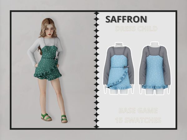 Saffron - Dress Child 1 Saffron – Dress Child Sims 4 CC