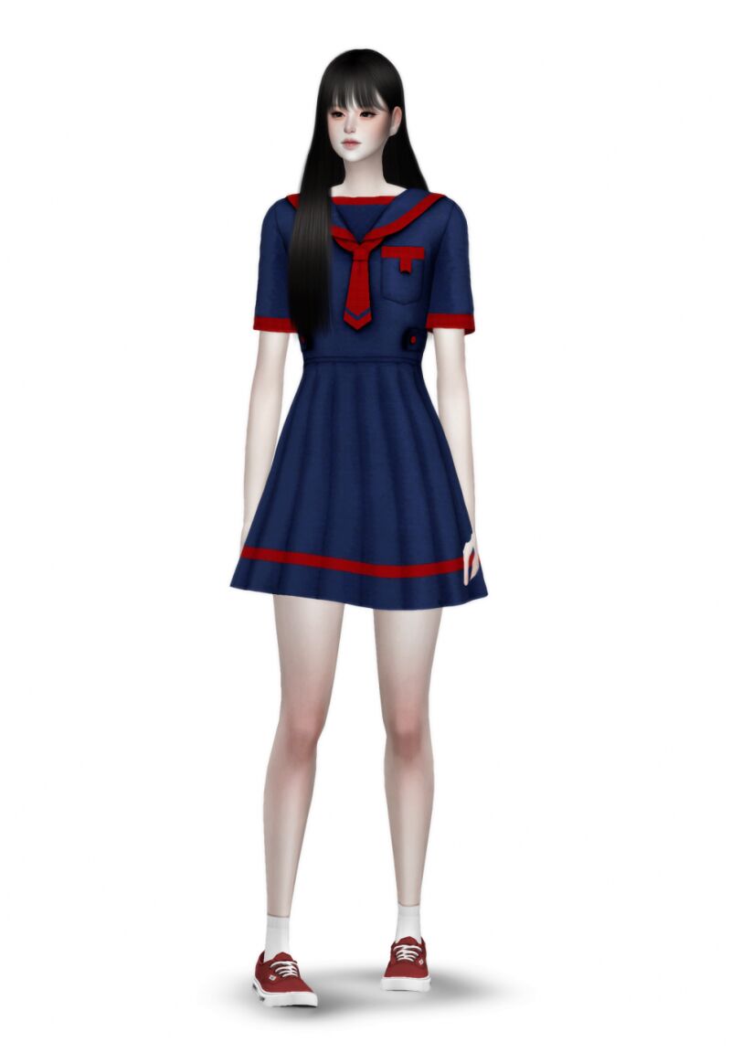 Sailor Onepiece by Yunseol 2 sims 4 cc sailor onepiece by yunseol 4