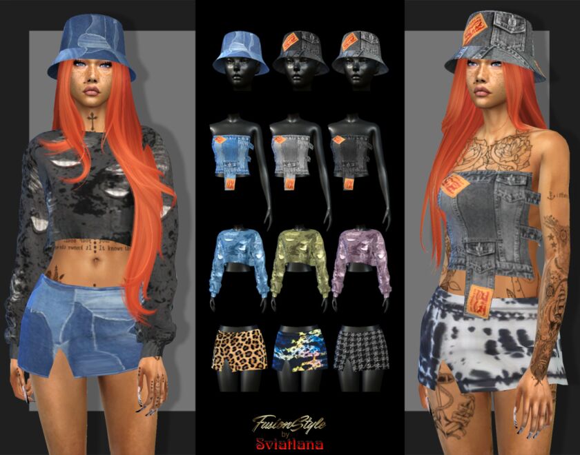 Stylish Female Clothing Set by Fusionstyle 1 Stylish Female Clothing Set by Fusionstyle Sims 4 CC