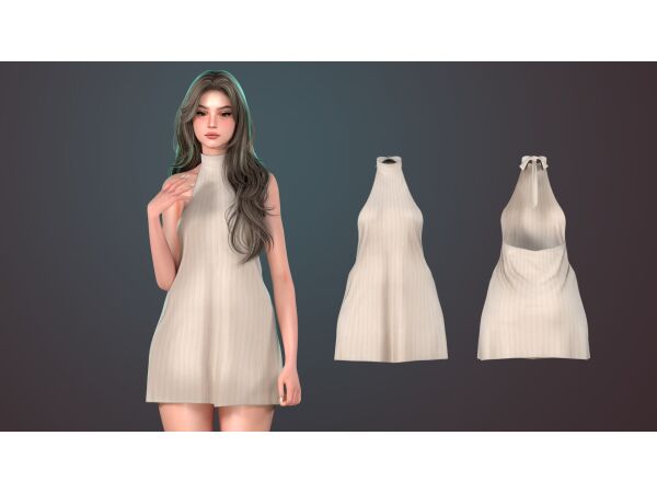 Stylish Short Dress with Open Back 1 Stylish Short Dress with Open Back Sims 4 CC