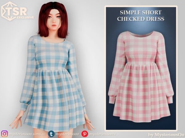 Chic Checked Dress by Mysteriousoo 1 Chic Checked Dress by Mysteriousoo Sims 4 CC