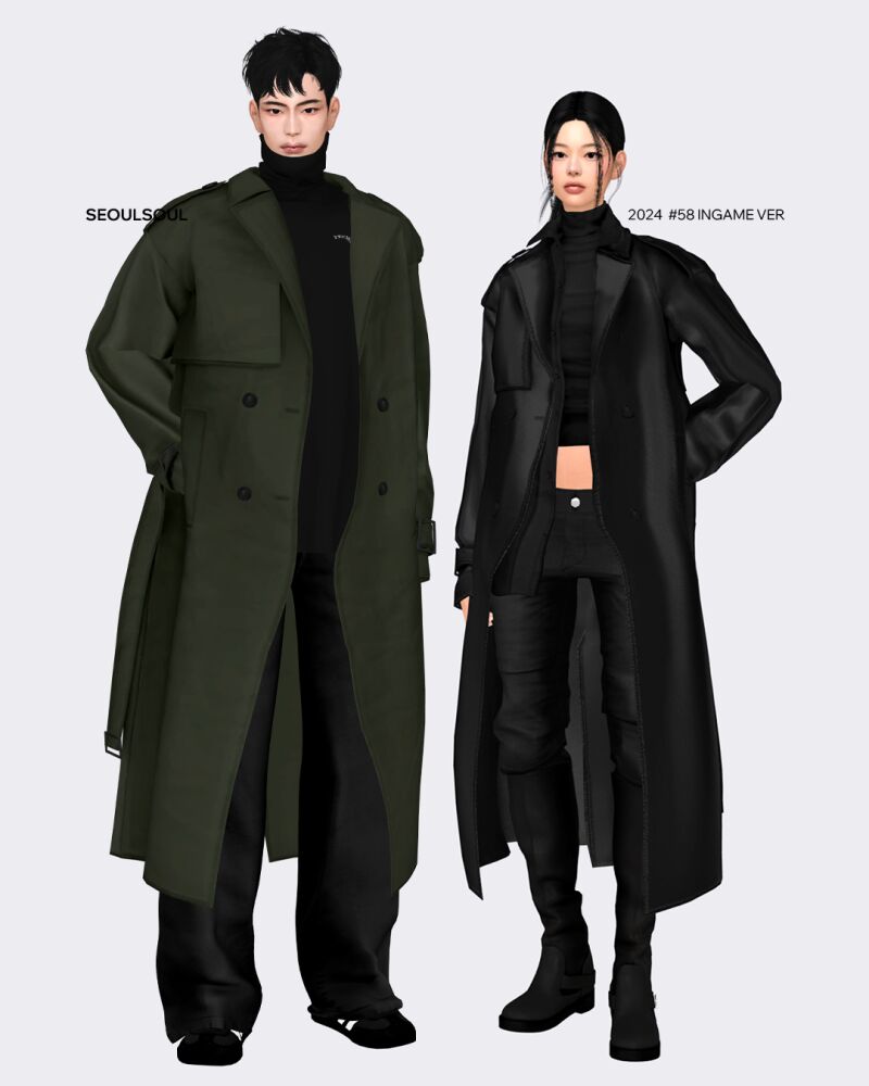 Sims4 CC // 2024 #58 Trench Coat By Seoulsoul 2 sims 4 cc sims4 cc 2024 58 trench coat by seoulsoul 2