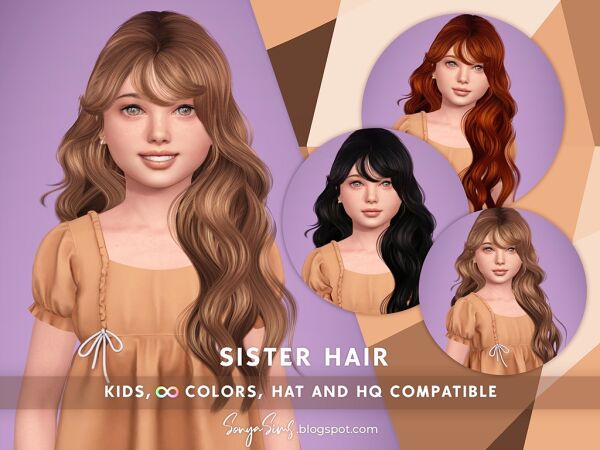 Sister Hair for Kids 1 Sister Hair for Kids Sims 4 CC