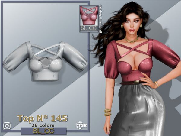 Stylish SL Top 145 by SL CCSIMS 1 Stylish SL Top 145 by SL CCSIMS Sims 4 CC