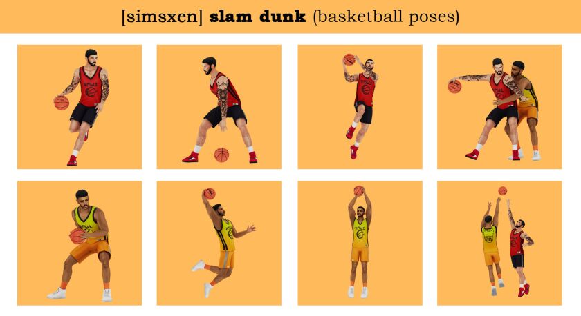 Slam Dunk - Basketball Poses 1 Slam Dunk – Basketball Poses Sims 4 CC