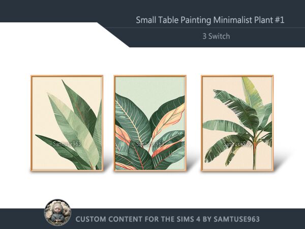 Minimalist Plant Painting for Your Space 1 Minimalist Plant Painting for Your Space Sims 4 CC