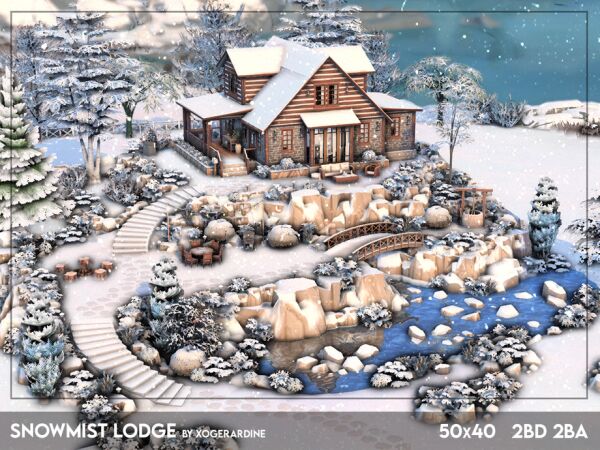 Snowmist Lodge - A Stunning No CC Home 1 Snowmist Lodge – A Stunning No CC Home Sims 4 CC